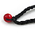 Statement Chunky Red/ Black Wood Bead with Black Cotton Cord Necklace - 60cm L - view 5