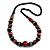 Black/ Red Wood Bead Necklace - 66cm Long