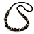 Black/ Brown Wood Bead Necklace - 66cm Long - view 4