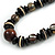 Black/ Brown Wood Bead Necklace - 66cm Long - view 3