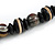 Black/ Brown Wood Bead Necklace - 66cm Long - view 5