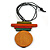 Multicoloured Multi Bar and Disk Geometric Wood Pendant with Black Cotton Cord - 80cm Long Adjustable - view 3