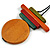 Multicoloured Multi Bar and Disk Geometric Wood Pendant with Black Cotton Cord - 80cm Long Adjustable - view 4