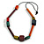 Multicoloured Geometric Wooden Bead Necklace with Black Cotton Cord - 80cm Long Adjustable - view 7