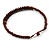 Brown Button, Round Wood Bead Wire Necklace - 46cm L - view 7