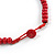 Cherry Red Button, Round Wood Bead Wire Necklace - 46cm L - view 5