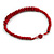 Cherry Red Button, Round Wood Bead Wire Necklace - 46cm L - view 6