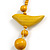Yellow Wood Bead Bird Long Necklace - 80cm Long - view 4