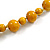 Yellow Wood Bead Bird Long Necklace - 80cm Long - view 5