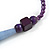 Tribal Wood/ Ceramic Bead Cotton Cord Necklace in Purple - 60cm Long/ 10cm Long Front Drop - view 6