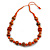 Orange/ Black Wood Bead Cotton Cord Necklace - 80cm Max Length - Adjustable - view 8