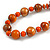 Orange/ Black Wood Bead Cotton Cord Necklace - 80cm Max Length - Adjustable - view 3