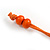 Orange/ Black Wood Bead Cotton Cord Necklace - 80cm Max Length - Adjustable - view 5