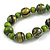Lime Green Wood Bead Grass Green Cotton Cord Necklace - 80cm Max Length - Adjustable - view 4