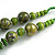 Lime Green Wood Bead Grass Green Cotton Cord Necklace - 80cm Max Length - Adjustable - view 6