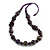 Deep Purple  Wood Bead Cotton Cord Necklace - 80cm Max Length - Adjustable - view 3