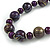 Deep Purple  Wood Bead Cotton Cord Necklace - 80cm Max Length - Adjustable - view 4