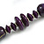 Deep Purple  Wood Bead Cotton Cord Necklace - 80cm Max Length - Adjustable - view 5