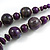 Deep Purple  Wood Bead Cotton Cord Necklace - 80cm Max Length - Adjustable - view 6
