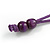 Deep Purple  Wood Bead Cotton Cord Necklace - 80cm Max Length - Adjustable - view 7