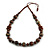 Brown/ Black Wood Bead Cotton Cord Necklace - 80cm Max Length - Adjustable - view 7