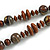 Brown/ Black Wood Bead Cotton Cord Necklace - 80cm Max Length - Adjustable - view 4