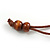 Brown/ Black Wood Bead Cotton Cord Necklace - 80cm Max Length - Adjustable - view 6