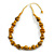 Yellow/ Black Wood Bead Cotton Cord Necklace - 80cm Max Length - Adjustable - view 7