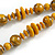 Yellow/ Black Wood Bead Cotton Cord Necklace - 80cm Max Length - Adjustable - view 4