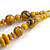 Yellow/ Black Wood Bead Cotton Cord Necklace - 80cm Max Length - Adjustable - view 5
