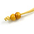 Yellow/ Black Wood Bead Cotton Cord Necklace - 80cm Max Length - Adjustable - view 6