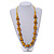 Yellow/ Black Wood Bead Cotton Cord Necklace - 80cm Max Length - Adjustable - view 2