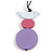 Lilac/ Pink/ White Wood Bird and Bead Pendant with Black Cotton Cord - Adjustable - 84cm Long/ 11cm Pendant