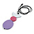Lilac/ Pink/ White Wood Bird and Bead Pendant with Black Cotton Cord - Adjustable - 84cm Long/ 11cm Pendant - view 6
