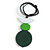 Dark Green/ Grass Green/ White Wood Bird and Bead Pendant with Black Cotton Cord - Adjustable - 84cm Long/ 11cm Pendant - view 3