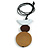 Bronze/ Brown/ White Wood Bird and Bead Pendant with Black Cotton Cord - Adjustable - 84cm Long/ 11cm Pendant - view 3