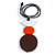 Brown/ Orange/ White Wood Bird and Bead Pendant with Black Cotton Cord - Adjustable - 84cm Long/ 11cm Pendant - view 4