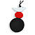 Black/ Red/ White Wood Bird and Bead Pendant with Black Cotton Cord - Adjustable - 84cm Long/ 11cm Pendant - view 2