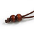Multicoloured Coin Wood Bead Cotton Cord Necklace - 88cm Long - Adjustable - view 7