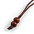 Lilac/ Brown Coin Wood Bead Cotton Cord Necklace - 88cm Long - Adjustable - view 8