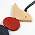 Natural/ Red/ Dark Blue Wood Bird and Bead Pendant with Black Cotton Cord - Adjustable - 80cm Long/ 11cm Pendant - view 4
