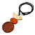 Natural/ Brown/ Orange Wood Bird and Bead Pendant with Black Cotton Cord - Adjustable - 80cm Long/ 11cm Pendant - view 7