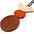 Natural/ Brown/ Orange Wood Bird and Bead Pendant with Black Cotton Cord - Adjustable - 80cm Long/ 11cm Pendant - view 8