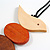 Natural/ Brown/ Orange Wood Bird and Bead Pendant with Black Cotton Cord - Adjustable - 80cm Long/ 11cm Pendant - view 4