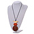 Natural/ Brown/ Orange Wood Bird and Bead Pendant with Black Cotton Cord - Adjustable - 80cm Long/ 11cm Pendant - view 3