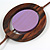 Lilac/ Brown Coin Wood Bead Cotton Cord Necklace - 80cm Long - Adjustable - view 4