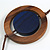 Dark Blue/ Brown Coin Wood Bead Cotton Cord Necklace - 80cm Long - Adjustable - view 5