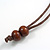 Multicoloured Coin Wood Bead Cotton Cord Necklace - 80cm Long - Adjustable - view 6