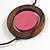 Pink/ Brown Coin Wood Bead Cotton Cord Necklace - 80cm Long - Adjustable - view 6