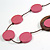 Pink/ Brown Coin Wood Bead Cotton Cord Necklace - 80cm Long - Adjustable - view 5